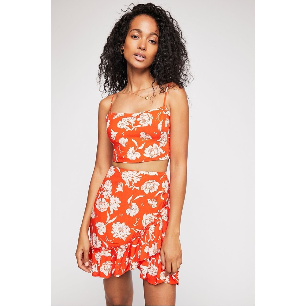 Free People “I’ve Got A Feeling” Top - Floral Orange